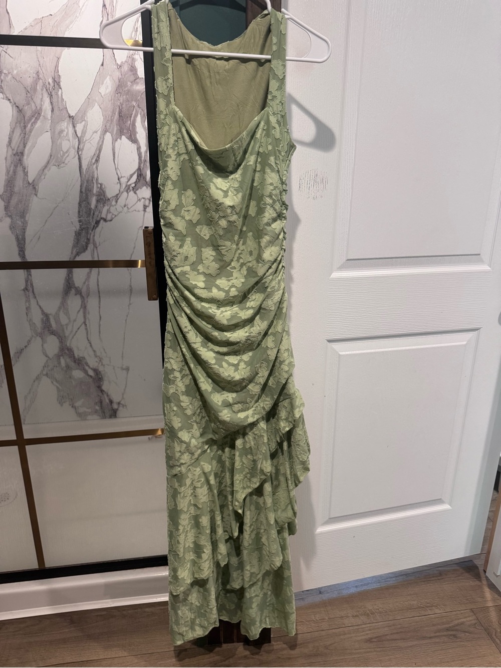 Square neck maxi dress with slit - Picture 2 of 2